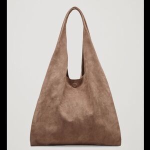COS unstructured shopper bag suede taupe